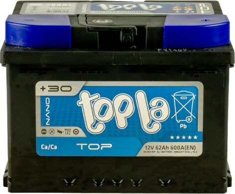 Акумулятор Topla Top 62Ah R+ 600A (низькобазовий)